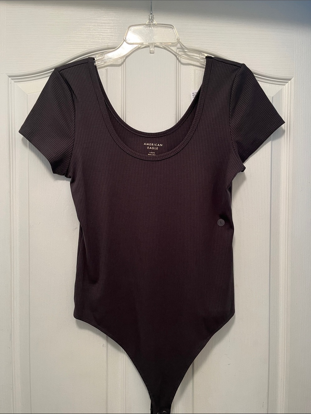 American Eagle Outfitters Black Scoop Neck Ribbed Bodysuit